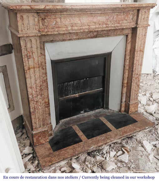Louis XVI style fireplace in brocatelle marble Louis XVI style fireplace in brocatelle marble-2
