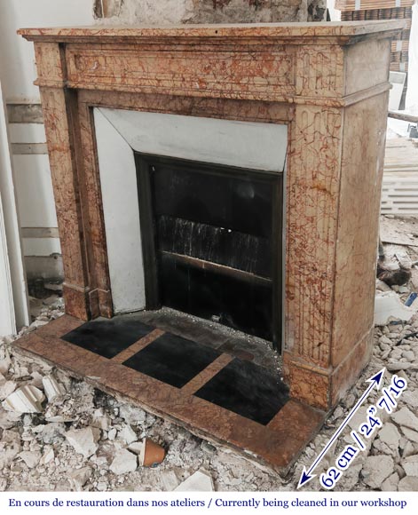 Louis XVI style fireplace in brocatelle marble Louis XVI style fireplace in brocatelle marble-5