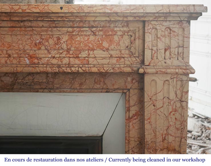 Louis XVI style fireplace in brocatelle marble Louis XVI style fireplace in brocatelle marble-6