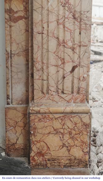 Louis XVI style fireplace in brocatelle marble Louis XVI style fireplace in brocatelle marble-7