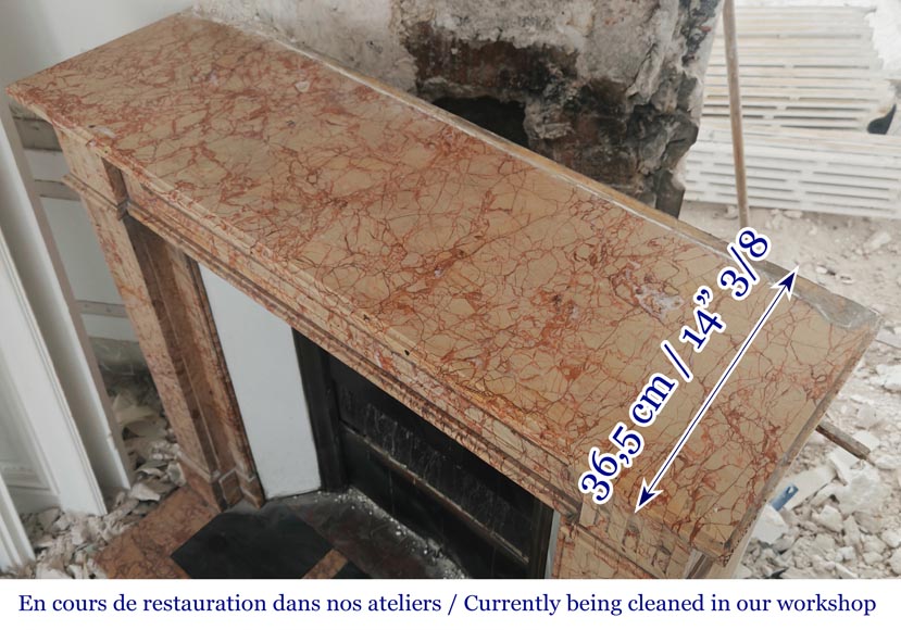 Louis XVI style fireplace in brocatelle marble Louis XVI style fireplace in brocatelle marble-9
