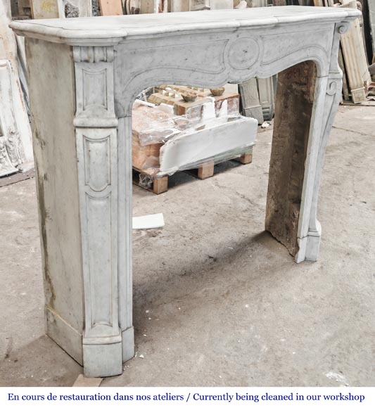 Louis XV style Pompadour model fireplace in Carrara marble Louis XV style Pompadour model fireplace in Carrara marble-2