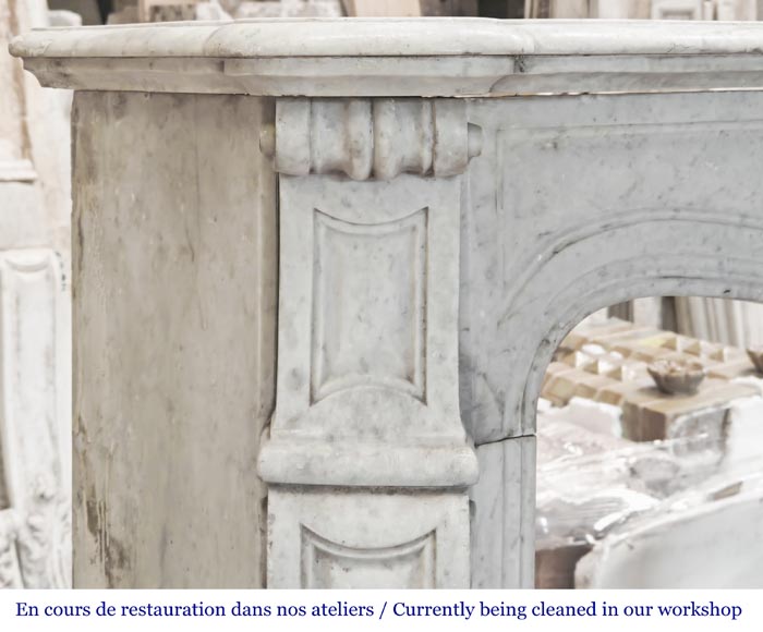 Louis XV style Pompadour model fireplace in Carrara marble Louis XV style Pompadour model fireplace in Carrara marble-3