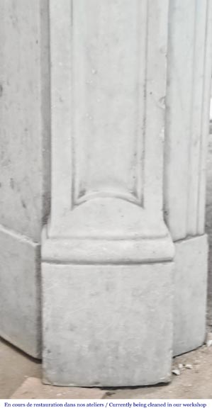 Louis XV style Pompadour model fireplace in Carrara marble Louis XV style Pompadour model fireplace in Carrara marble-4