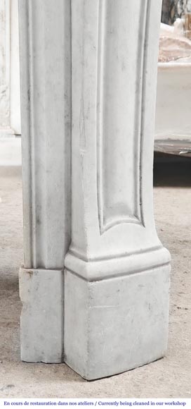 Louis XV style Pompadour model fireplace in Carrara marble Louis XV style Pompadour model fireplace in Carrara marble-7