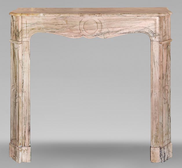 Louis XV style Pompadour model fireplace in pink Portuguese marble Louis XV style Pompadour model fireplace in pink Portuguese marble-0