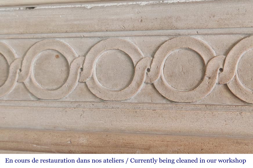 Louis XVI style fireplace decorated with a Greek key frieze Louis XVI style fireplace decorated with a Greek key frieze-2