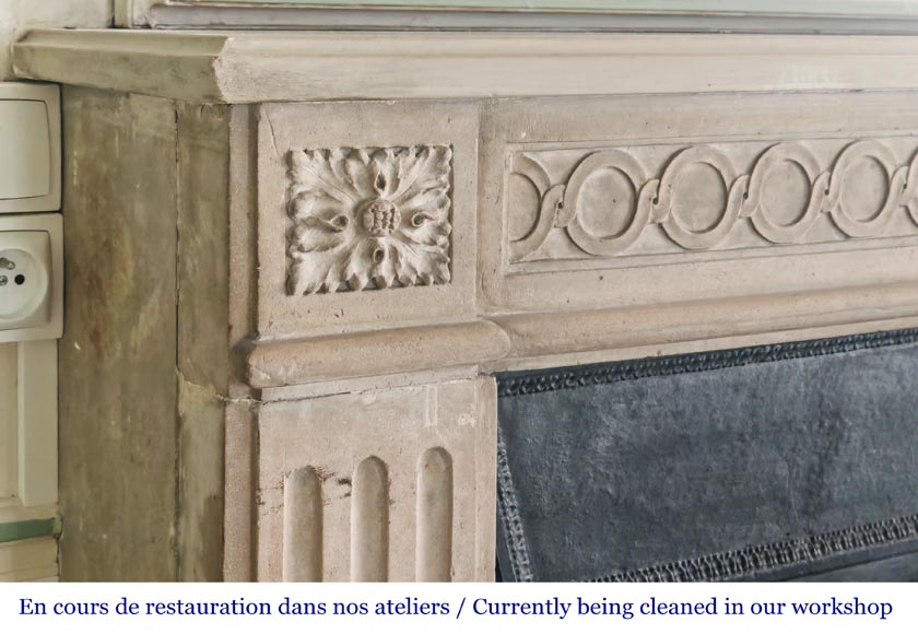 Louis XVI style fireplace decorated with a Greek key frieze Louis XVI style fireplace decorated with a Greek key frieze-4