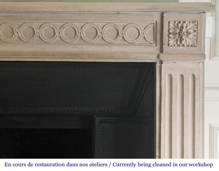 Louis XVI style fireplace decorated with a Greek key frieze Louis XVI style fireplace decorated with a Greek key frieze-8