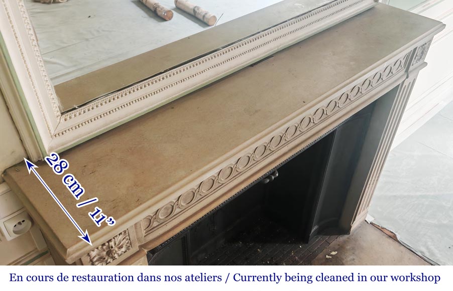 Louis XVI style fireplace decorated with a Greek key frieze Louis XVI style fireplace decorated with a Greek key frieze-10