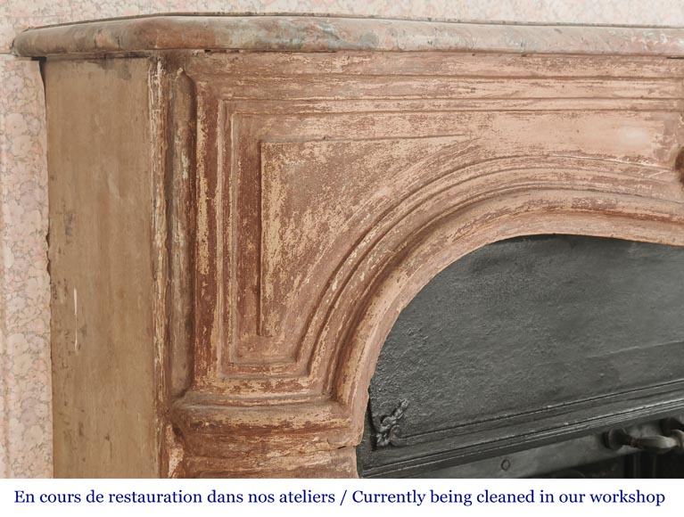 Louis XV-style stone fireplace, adorned with a palmette Louis XV-style stone fireplace, adorned with a palmette-3