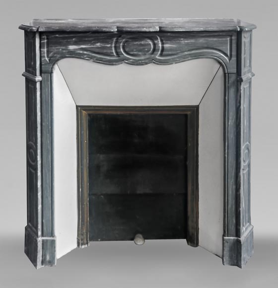Louis XV style fireplace Pompadour model in Bleu Turquin marble Louis XV style fireplace Pompadour model in Bleu Turquin marble-0