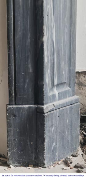 Louis XV style fireplace Pompadour model in Bleu Turquin marble Louis XV style fireplace Pompadour model in Bleu Turquin marble-7