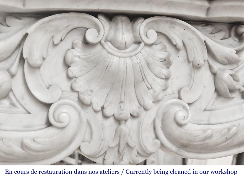 Louis XV style Carrara marble fireplace Louis XV style Carrara marble fireplace-2