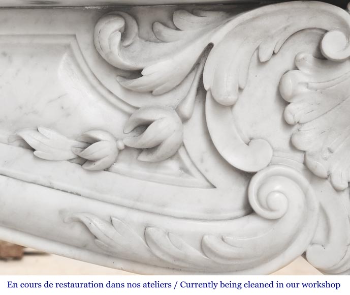 Louis XV style Carrara marble fireplace Louis XV style Carrara marble fireplace-3