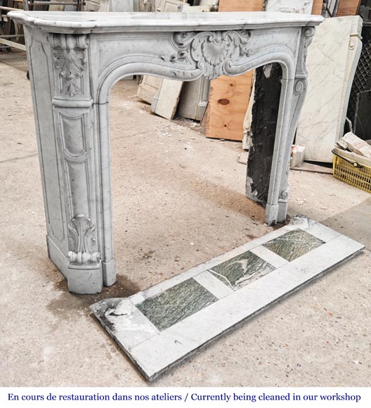 Louis XV style Carrara marble fireplace Louis XV style Carrara marble fireplace-4