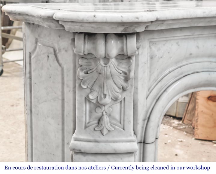 Louis XV style Carrara marble fireplace Louis XV style Carrara marble fireplace-5