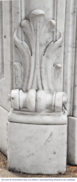 Louis XV style Carrara marble fireplace Louis XV style Carrara marble fireplace-6