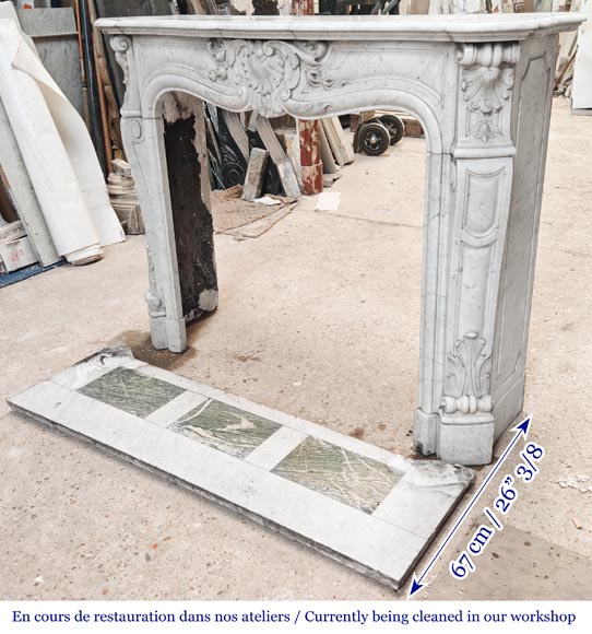 Louis XV style Carrara marble fireplace Louis XV style Carrara marble fireplace-7