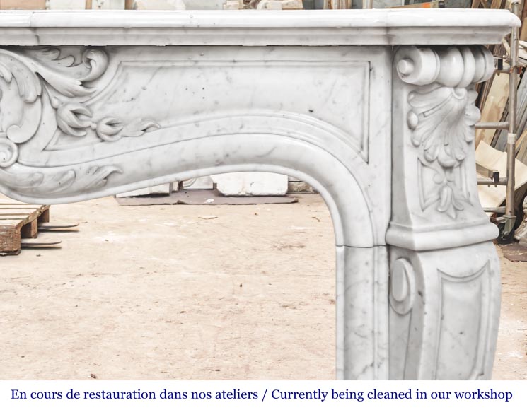 Louis XV style Carrara marble fireplace Louis XV style Carrara marble fireplace-8