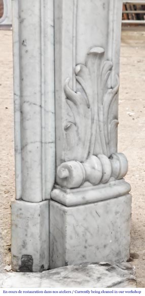 Louis XV style Carrara marble fireplace Louis XV style Carrara marble fireplace-9