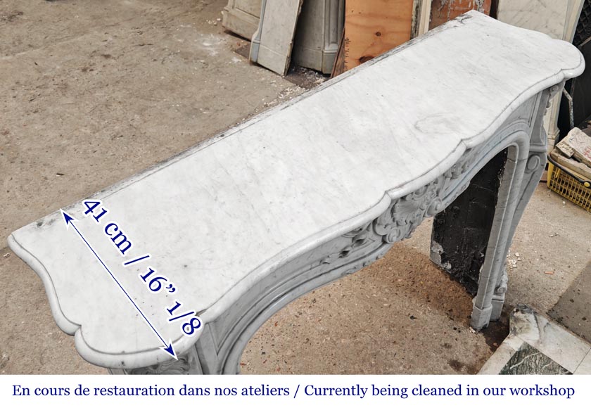 Louis XV style Carrara marble fireplace Louis XV style Carrara marble fireplace-11