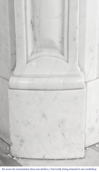 Louis XV style fireplace, Pompadour model, in Carrara marble Louis XV style fireplace, Pompadour model, in Carrara marble-4