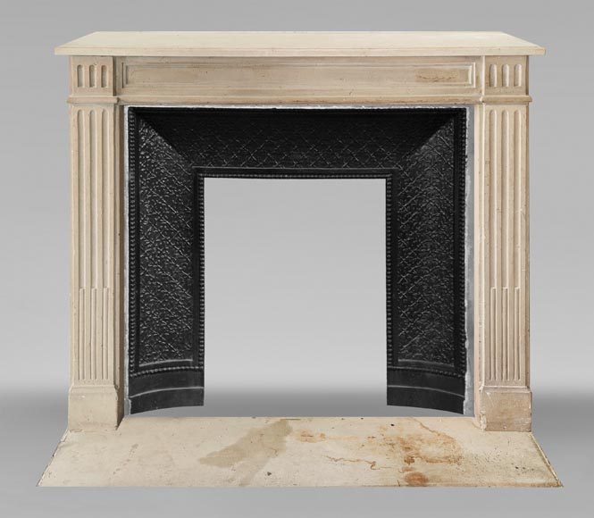 Louis XVI style stone fireplace, decorated with fluting Louis XVI style stone fireplace, decorated with fluting-0