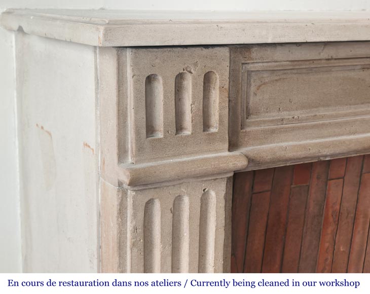 Louis XVI style stone fireplace, decorated with fluting Louis XVI style stone fireplace, decorated with fluting-3