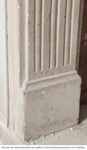 Louis XVI style stone fireplace, decorated with fluting Louis XVI style stone fireplace, decorated with fluting-4