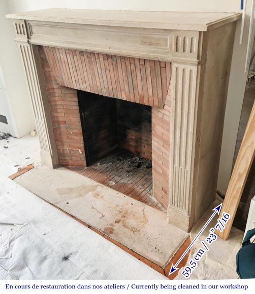 Louis XVI style stone fireplace, decorated with fluting Louis XVI style stone fireplace, decorated with fluting-5