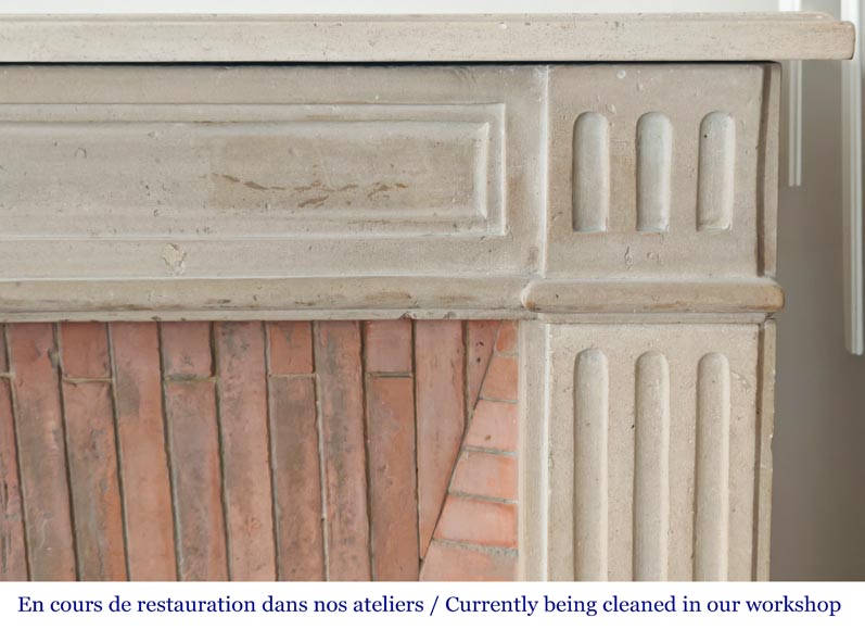 Louis XVI style stone fireplace, decorated with fluting Louis XVI style stone fireplace, decorated with fluting-6