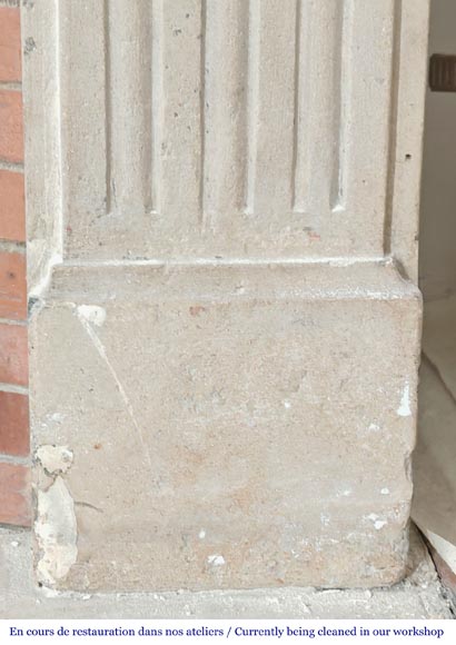 Louis XVI style stone fireplace, decorated with fluting Louis XVI style stone fireplace, decorated with fluting-7