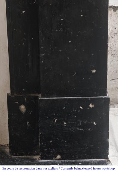 Napoleon III style fireplace, modillion type, in speckled black marble Napoleon III style fireplace, modillion type, in speckled black marble-7