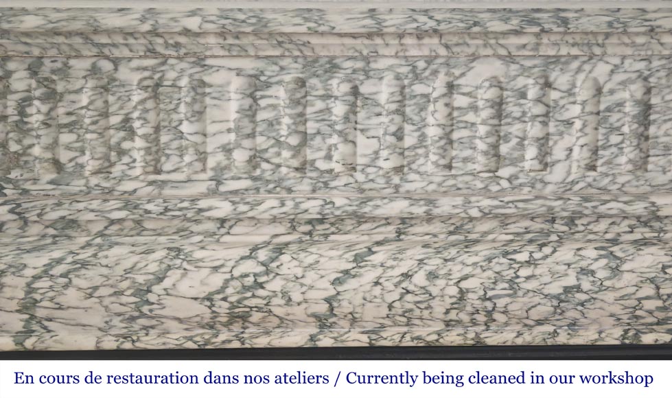 Louis XIV style fireplace in Estour green marble Louis XIV style fireplace in Estour green marble-1