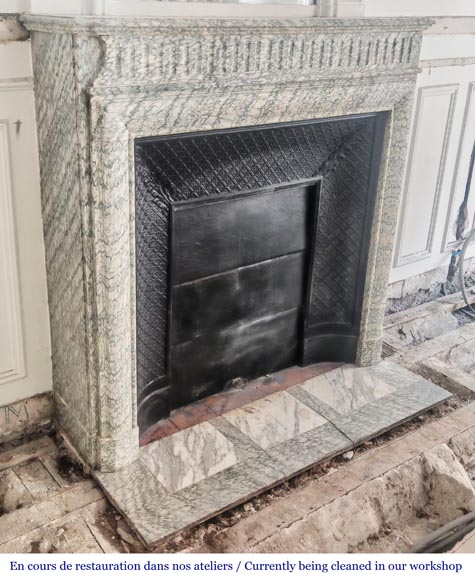 Louis XIV style fireplace in Estour green marble Louis XIV style fireplace in Estour green marble-2