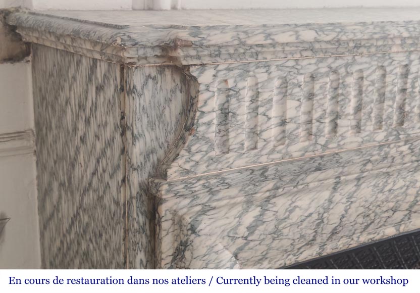 Louis XIV style fireplace in Estour green marble Louis XIV style fireplace in Estour green marble-3