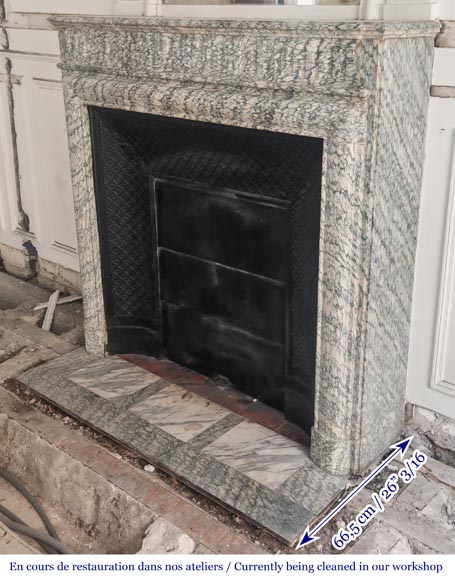 Louis XIV style fireplace in Estour green marble Louis XIV style fireplace in Estour green marble-5