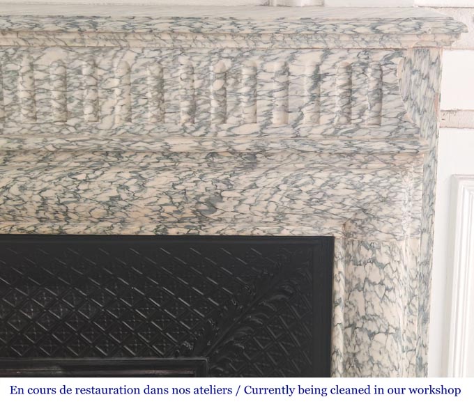 Louis XIV style fireplace in Estour green marble Louis XIV style fireplace in Estour green marble-6