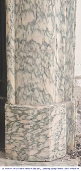 Louis XIV style fireplace in Estour green marble Louis XIV style fireplace in Estour green marble-7