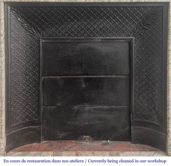 Louis XIV style fireplace in Estour green marble Louis XIV style fireplace in Estour green marble-8