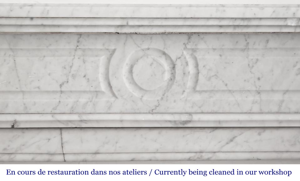 Louis XVI style Carrara marble fireplace Louis XVI style Carrara marble fireplace-1