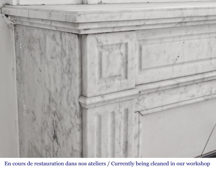 Louis XVI style Carrara marble fireplace Louis XVI style Carrara marble fireplace-3