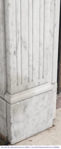 Louis XVI style Carrara marble fireplace Louis XVI style Carrara marble fireplace-4