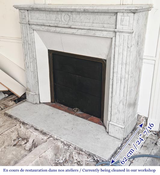 Louis XVI style Carrara marble fireplace Louis XVI style Carrara marble fireplace-5