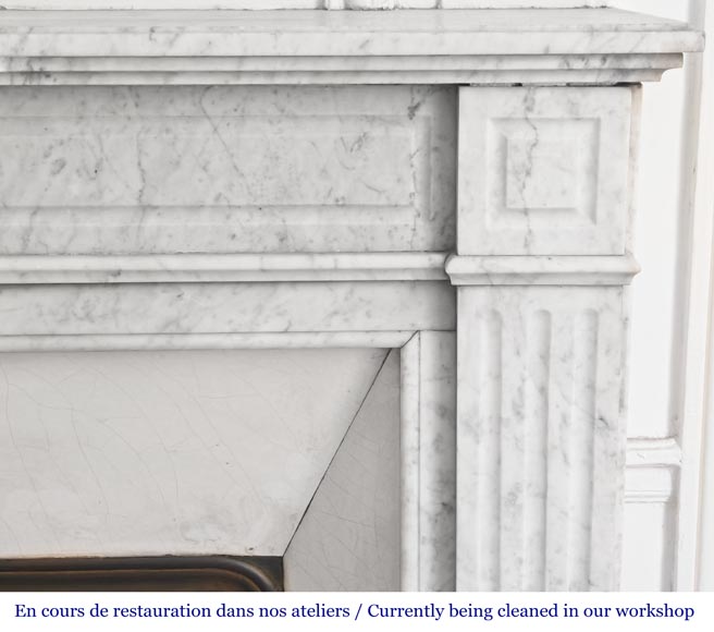 Louis XVI style Carrara marble fireplace Louis XVI style Carrara marble fireplace-6