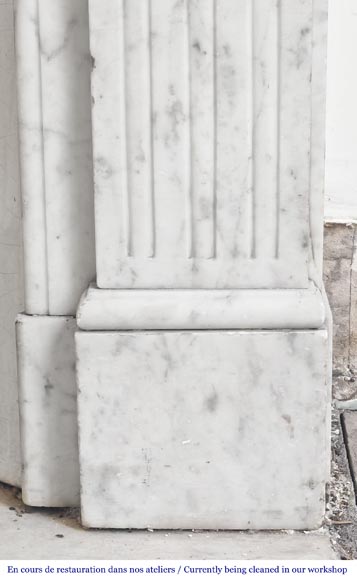 Louis XVI style Carrara marble fireplace Louis XVI style Carrara marble fireplace-7