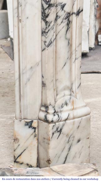 Louis XV style fireplace, Pompadour model, in Paonazzo marble Louis XV style fireplace, Pompadour model, in Paonazzo marble-7