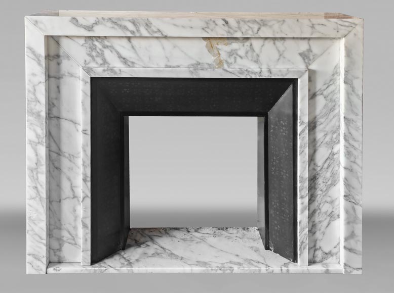 Contemporary Arabescato-style marble fireplace Contemporary Arabescato-style marble fireplace-0