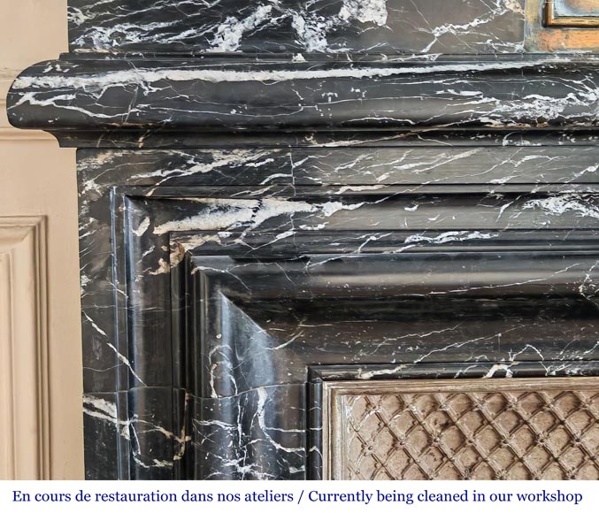 Louis XIV style fireplace in Black Marquina marble Louis XIV style fireplace in Black Marquina marble-6